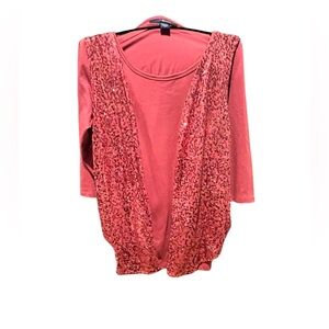 Denim 24/7 2fer cotton and sequined tunic top